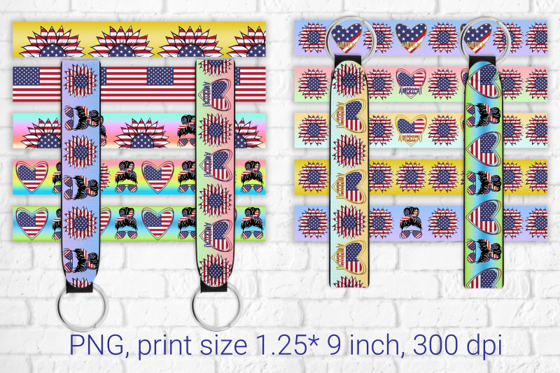 wristlet-keychain-patriotic-sublimation-key-fob-wristlet