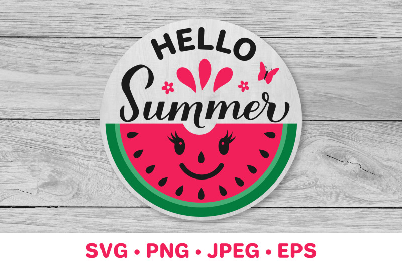 hello-summer-svg-watermelon-svg-round-door-sign