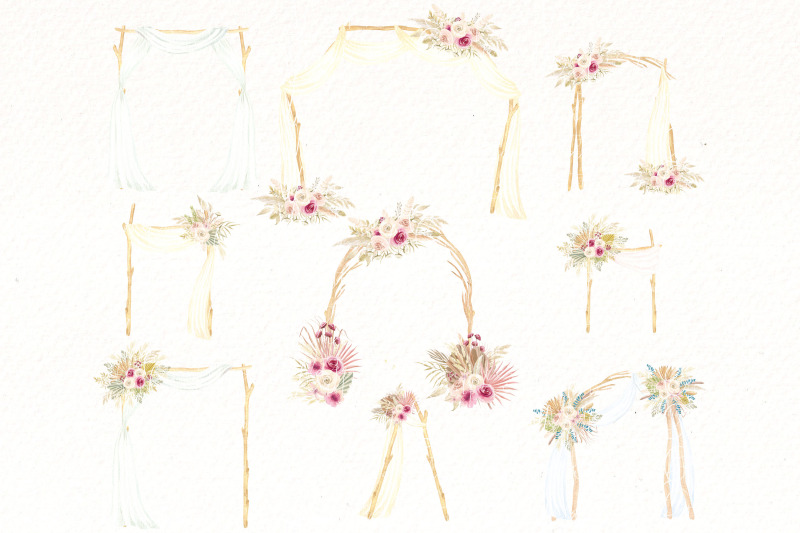 floral-wedding-boho-arch-clipart-rustic-wedding-arches-png