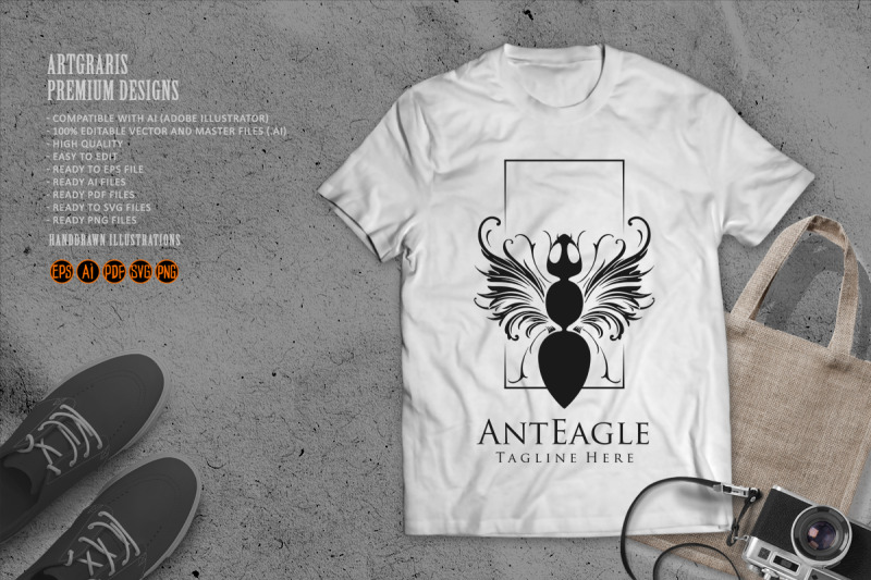 vintage-luxury-ant-logo-mascot-silhouette