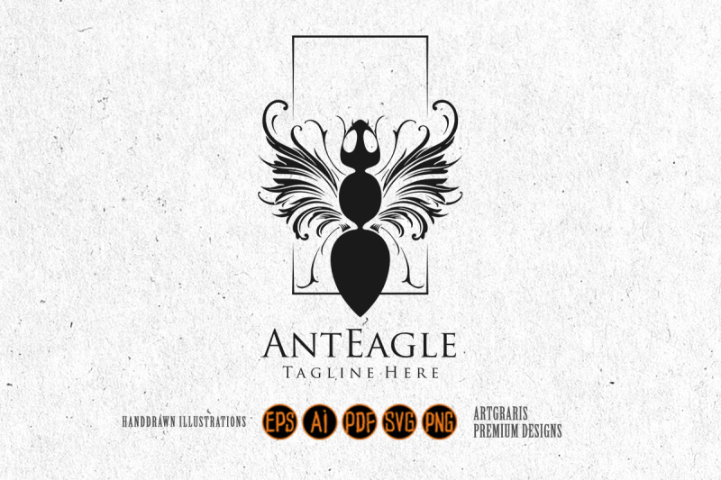 vintage-luxury-ant-logo-mascot-silhouette