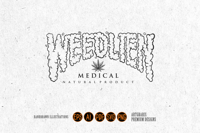 weed-alien-word-lettering-typography-monochrome