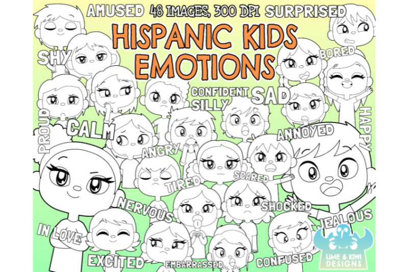 hispanic-kids-emotions-digital-stamps