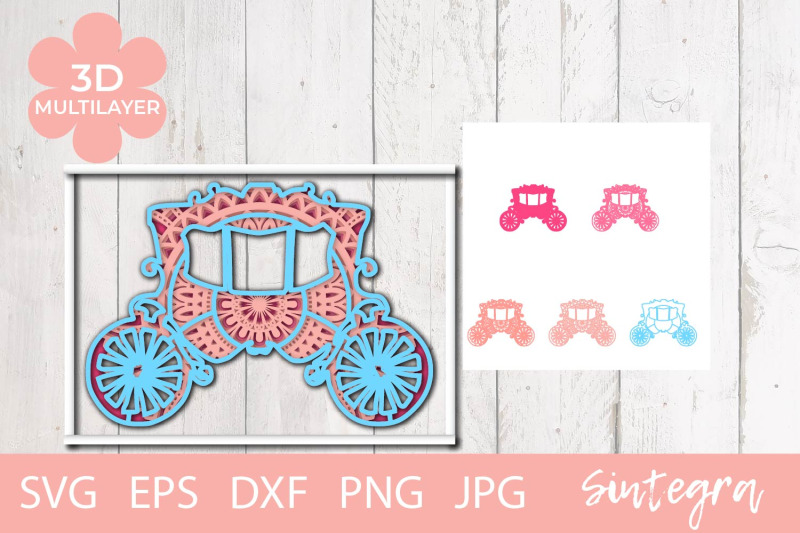 3d-princess-carriage-svg-mandala-5-layers-cut-file