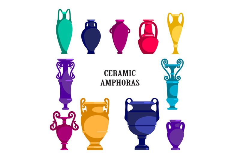 set-of-colored-ceramic-vases-tall-ancient-greek-roman-jar-with-two-h
