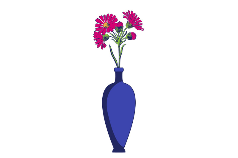 colored-vases-with-blooming-flowers-for-decoration-and-interior-pink