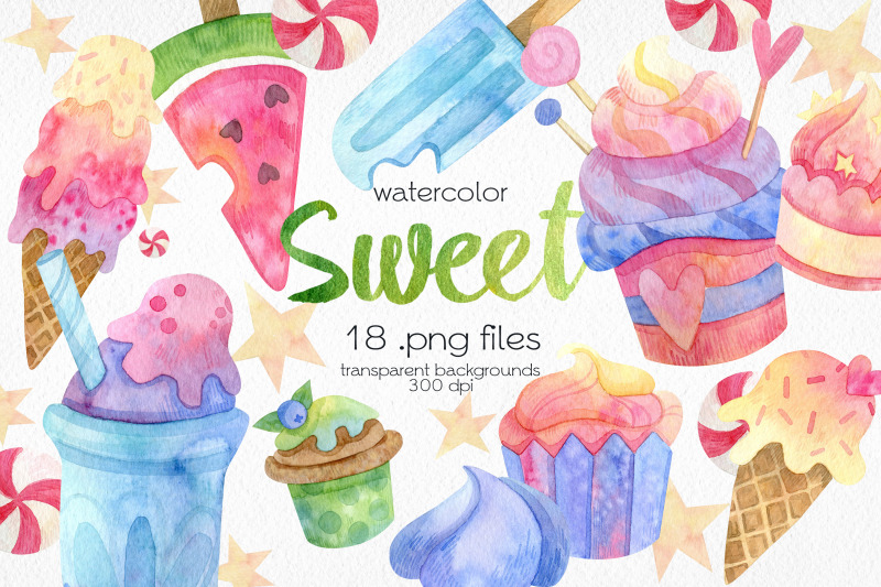 watercolor-ice-cream-and-cupcakes-clipart