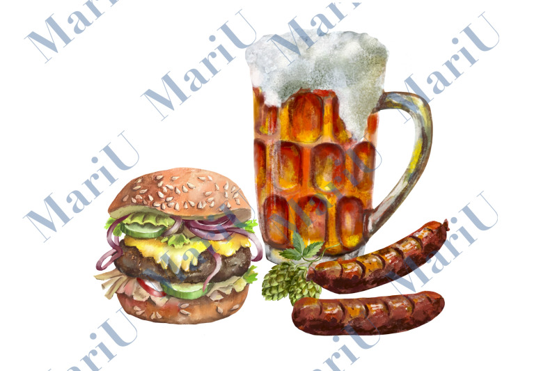 beer-and-snacks-watercolor-beer-designs