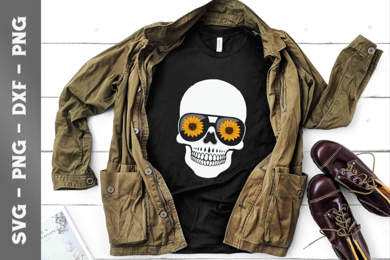 funny-skull-sunflower-glasses