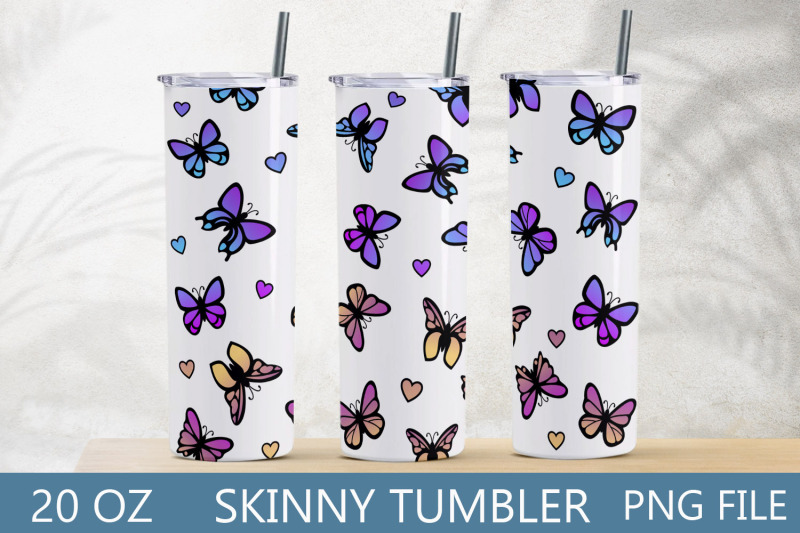 butterfly-tumbler-sublimation-20-oz-skinny-tumbler-wrap