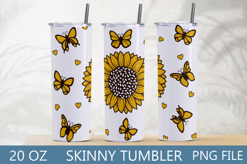 sunflower-tumbler-wrap-with-butterfly-20-oz-skinny-tumbler