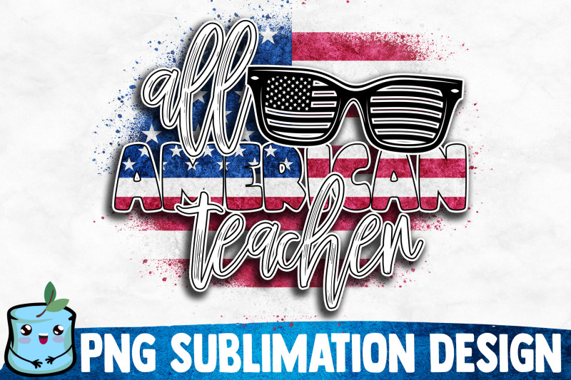 all-american-teacher-sublimation-design