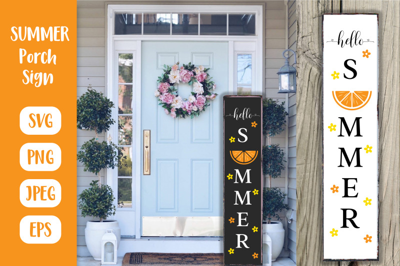 hello-summer-welcome-porch-sign-vertical-front-sign-svg