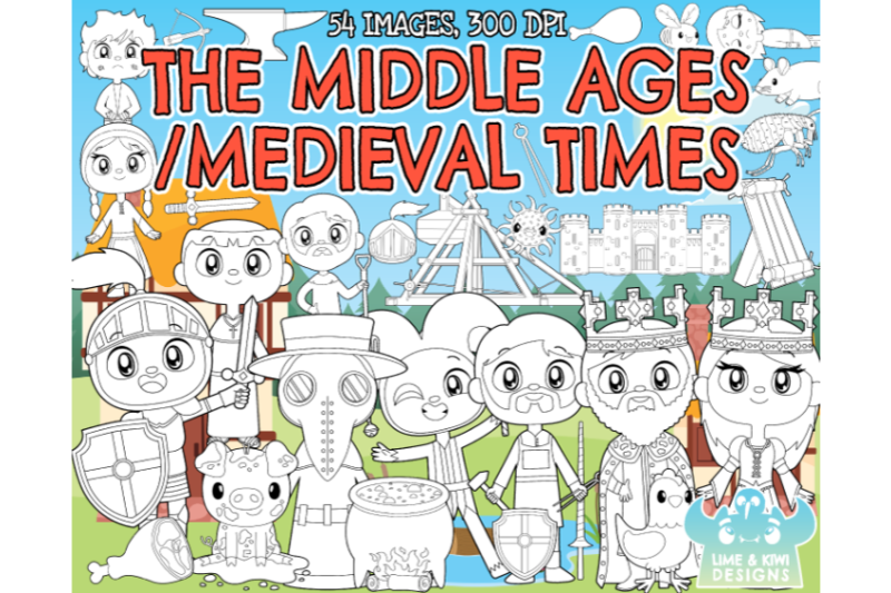 the-middle-ages-medieval-digital-stamps