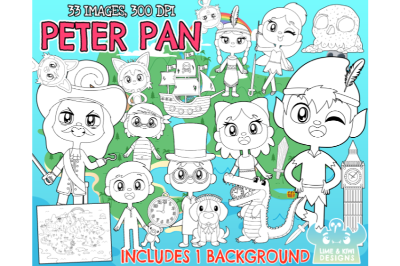 peter-pan-digital-stamps-lime-and-kiwi-designs
