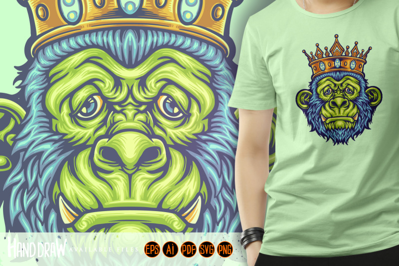 head-king-monkey-with-crown-mascot-illustrations