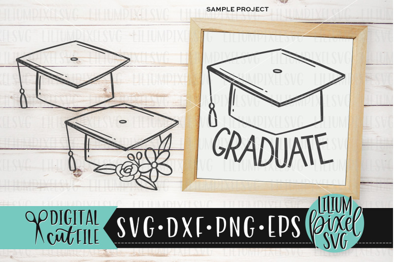 graduate-cap-floral-and-plain-graduation-svg