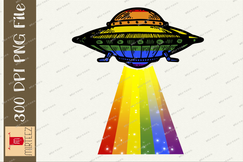 Lgbt Ufo Rainbow Alien Lgbt Pride Png By Zemira Thehungryjpeg 