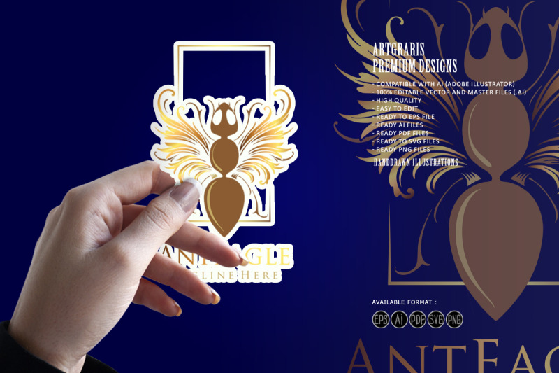 vintage-luxury-ant-gold-logo-mascot-svg