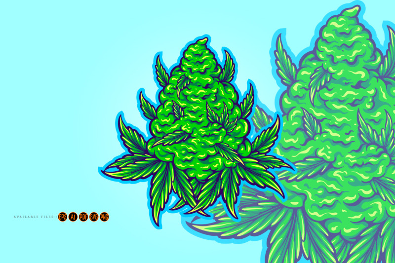 weed-leaf-plant-natural-hemp-cannabis-illustrations