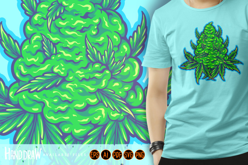 weed-leaf-plant-natural-hemp-cannabis-illustrations