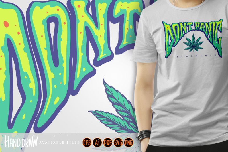 weed-lettering-dont-panic-word-typography-cannabis-logo