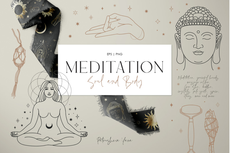 meditation-vector-set