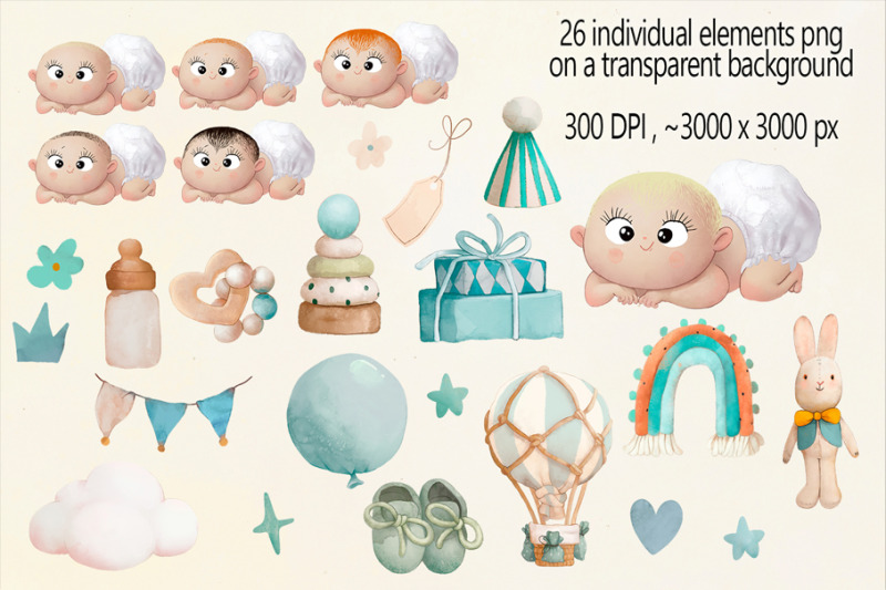 boho-baby-boy-clipart-watercolor-elements-png