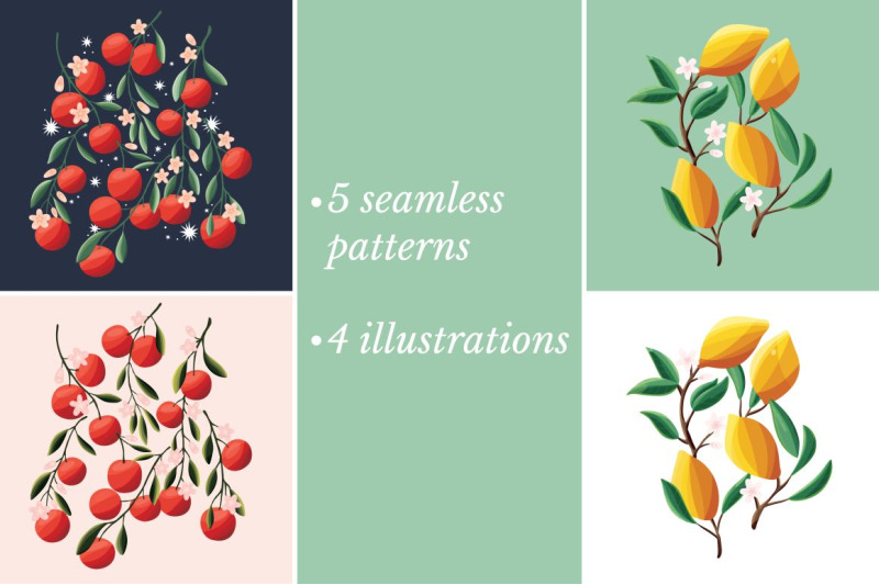 fruit-patterns-vector