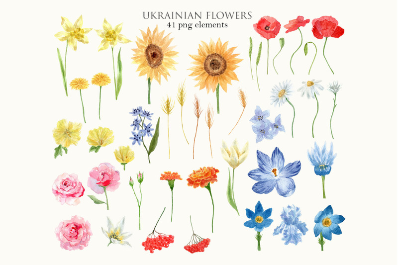 ukrainian-flowers-help-save-ukraine-cliparts-set-collection