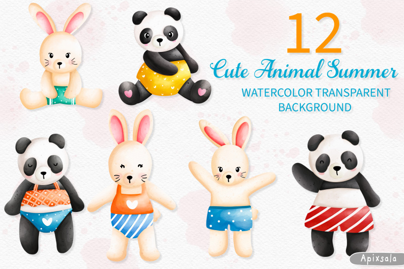 watercolor-summer-animal-and-beach-clipart