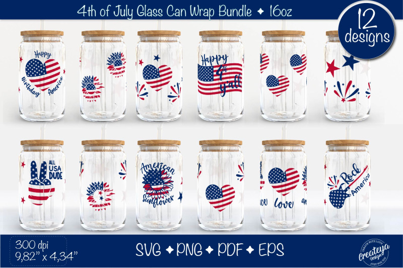 4th-of-july-glass-can-wrap-bundle-patriotic-glass-can-beer-can-glass