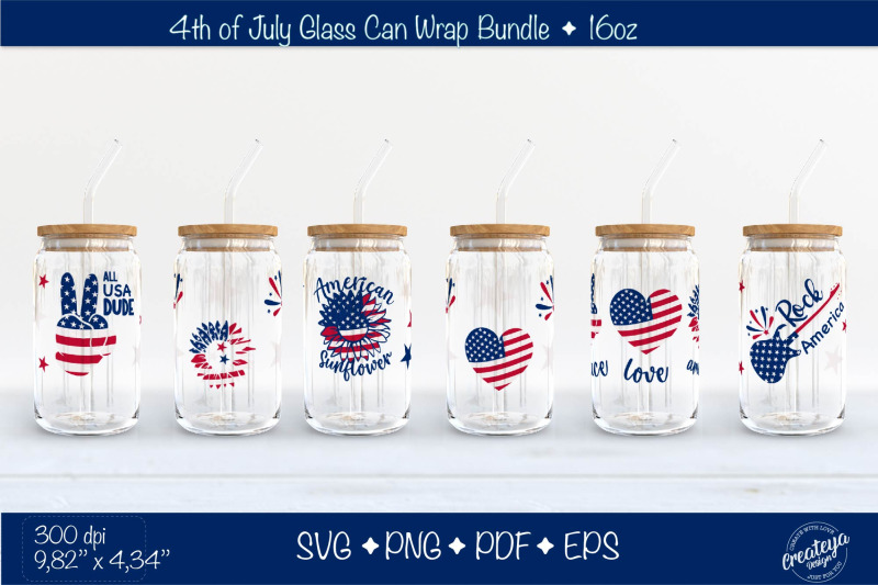 4th-of-july-glass-can-wrap-bundle-patriotic-glass-can-beer-can-glass