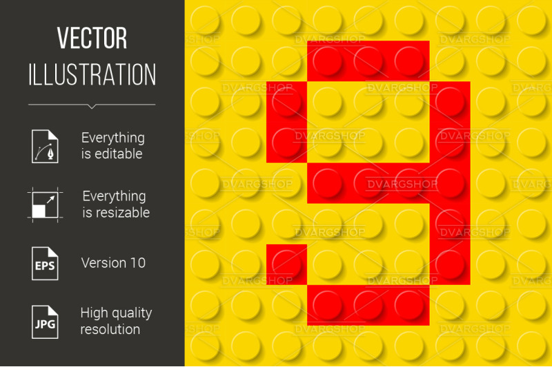 number-nine-in-construction-kit