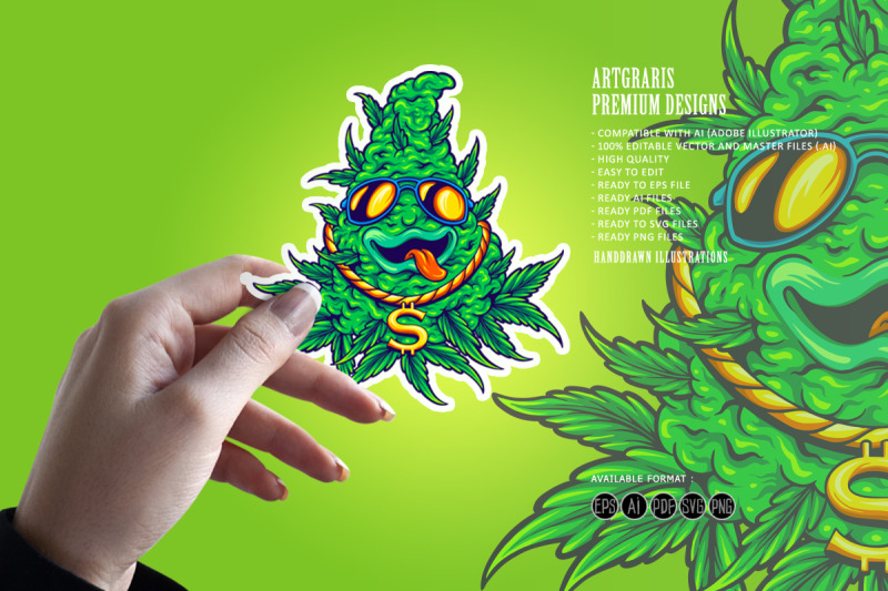 funky-cannabis-weed-leaf-plant-with-sunglasses-mascot-illustrations