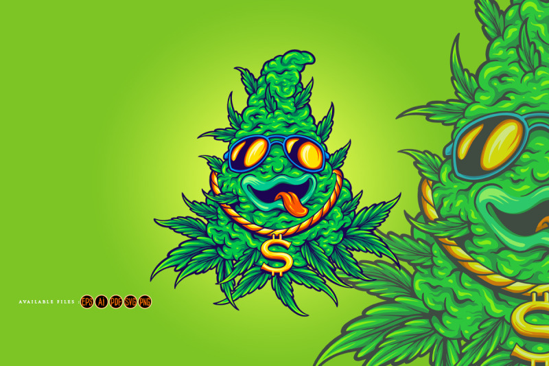 funky-cannabis-weed-leaf-plant-with-sunglasses-mascot-illustrations