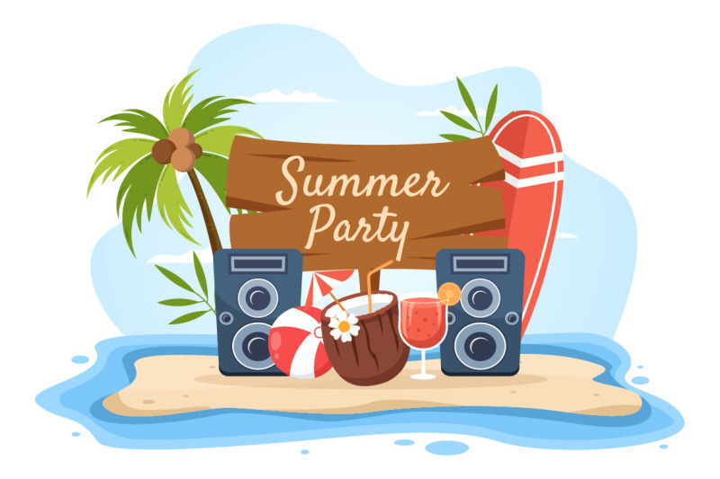 18-summer-party-cartoon-illustration