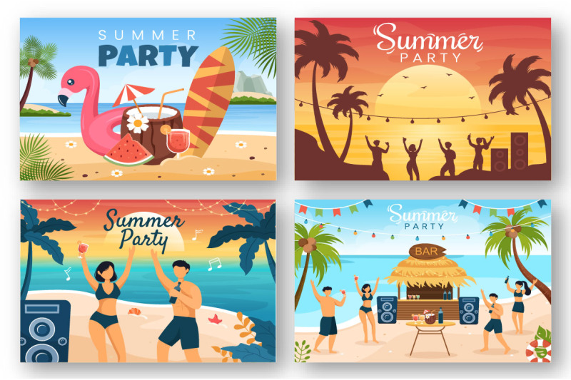 18-summer-party-cartoon-illustration