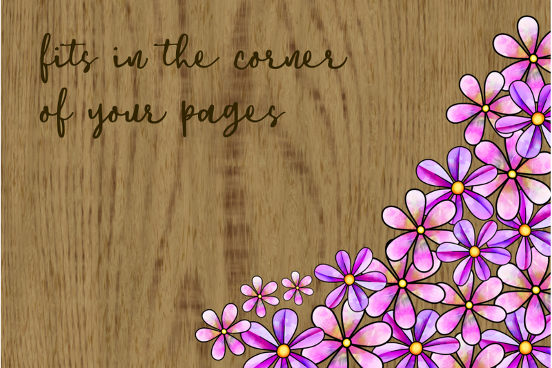 doodle-watercolor-daisy-flower-page-borders