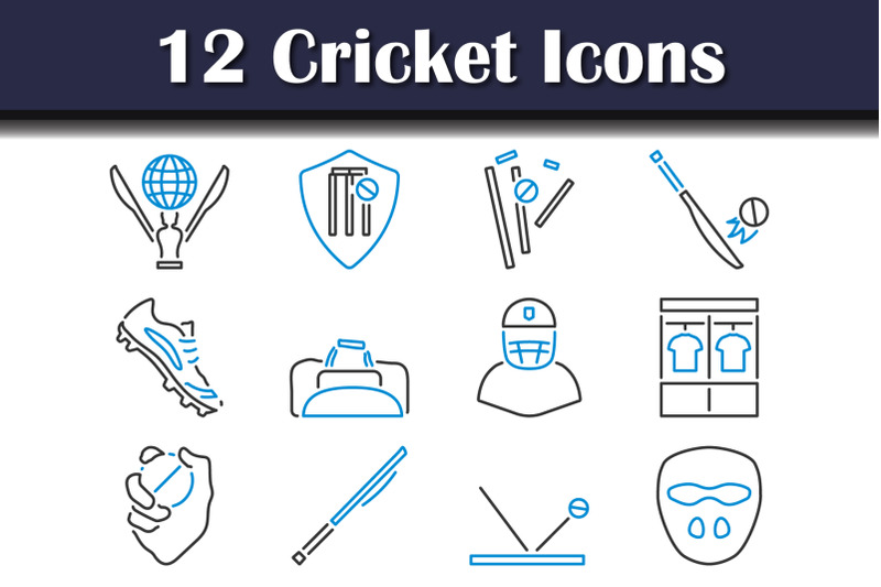 cricket-icon-set