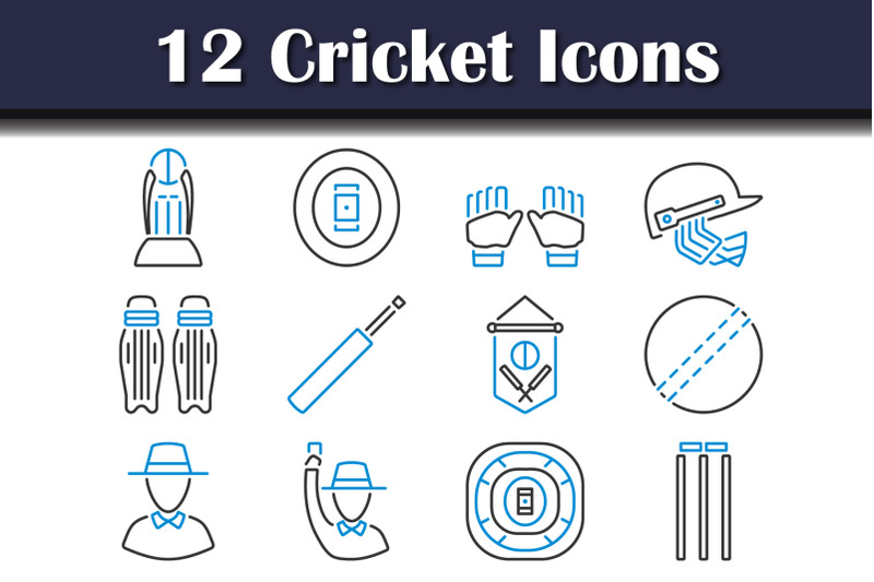 cricket-icon-set