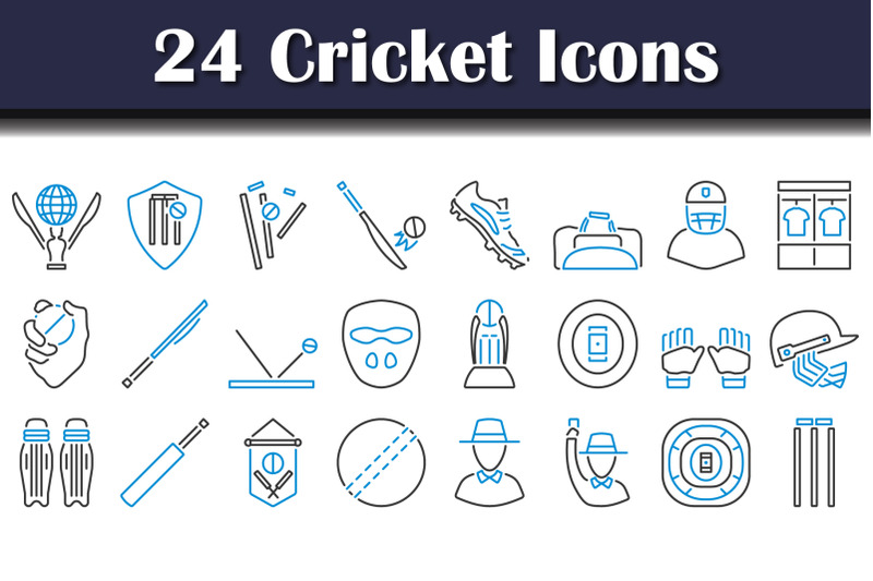 cricket-icon-set