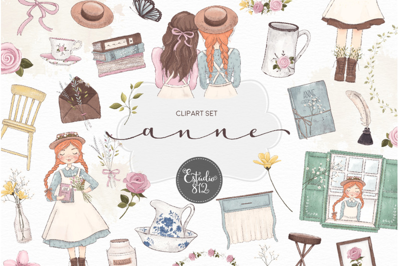 anne-clipart-vintage-greengables-girls-clip-art-digital-download