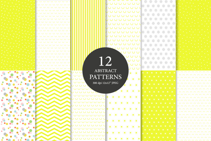 summer-yellow-print-digital-paper-set-summer-patterns