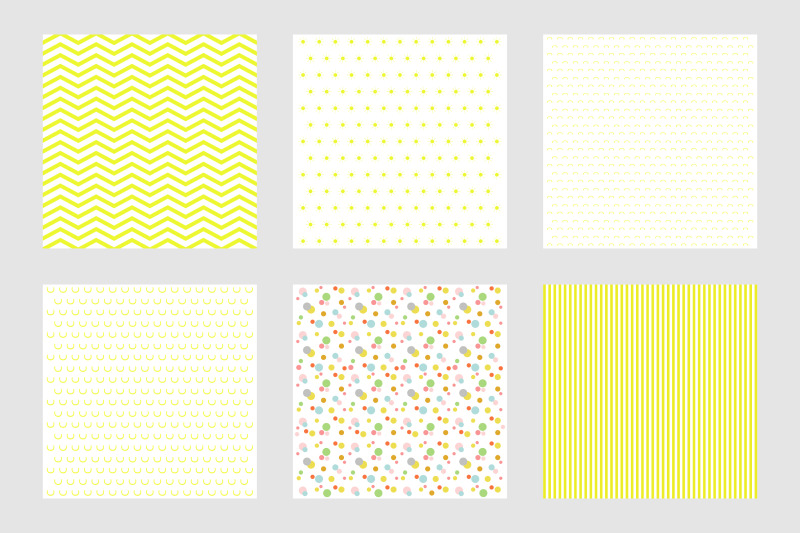 summer-yellow-print-digital-paper-set-summer-patterns