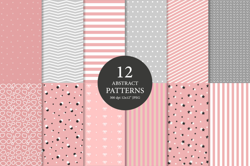 digital-paper-set-seamless-patterns-geometric-shapes