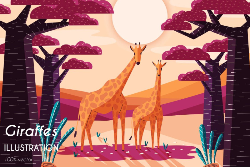 giraffes-illustration-vector