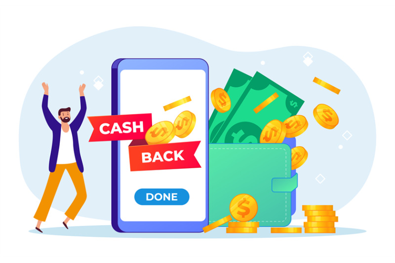 cash-back-concept-happy-man-get-money-to-wallet