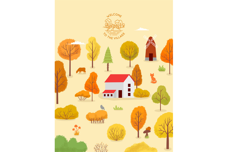 village-house-stay-at-surround-autumn-wood