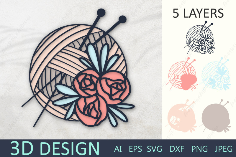 3d-papercut-knitting-yarn-ball-floral-yarn-svg